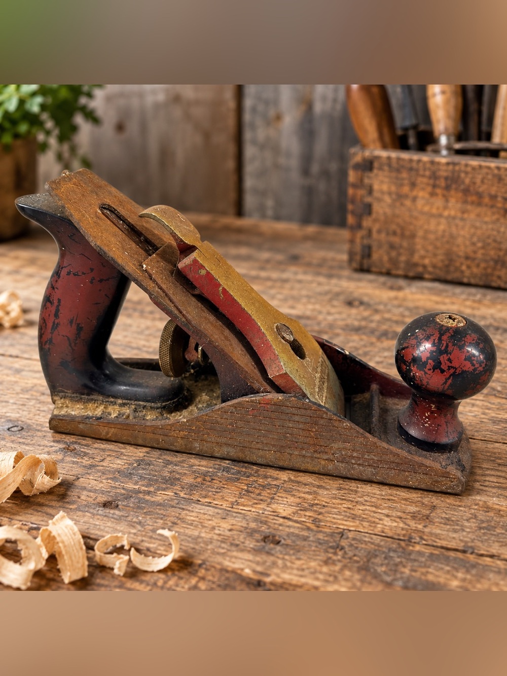 Vintage Craftsman 9.5” Bench Hand Plane Woodworking Tool Rustic Shop Decor